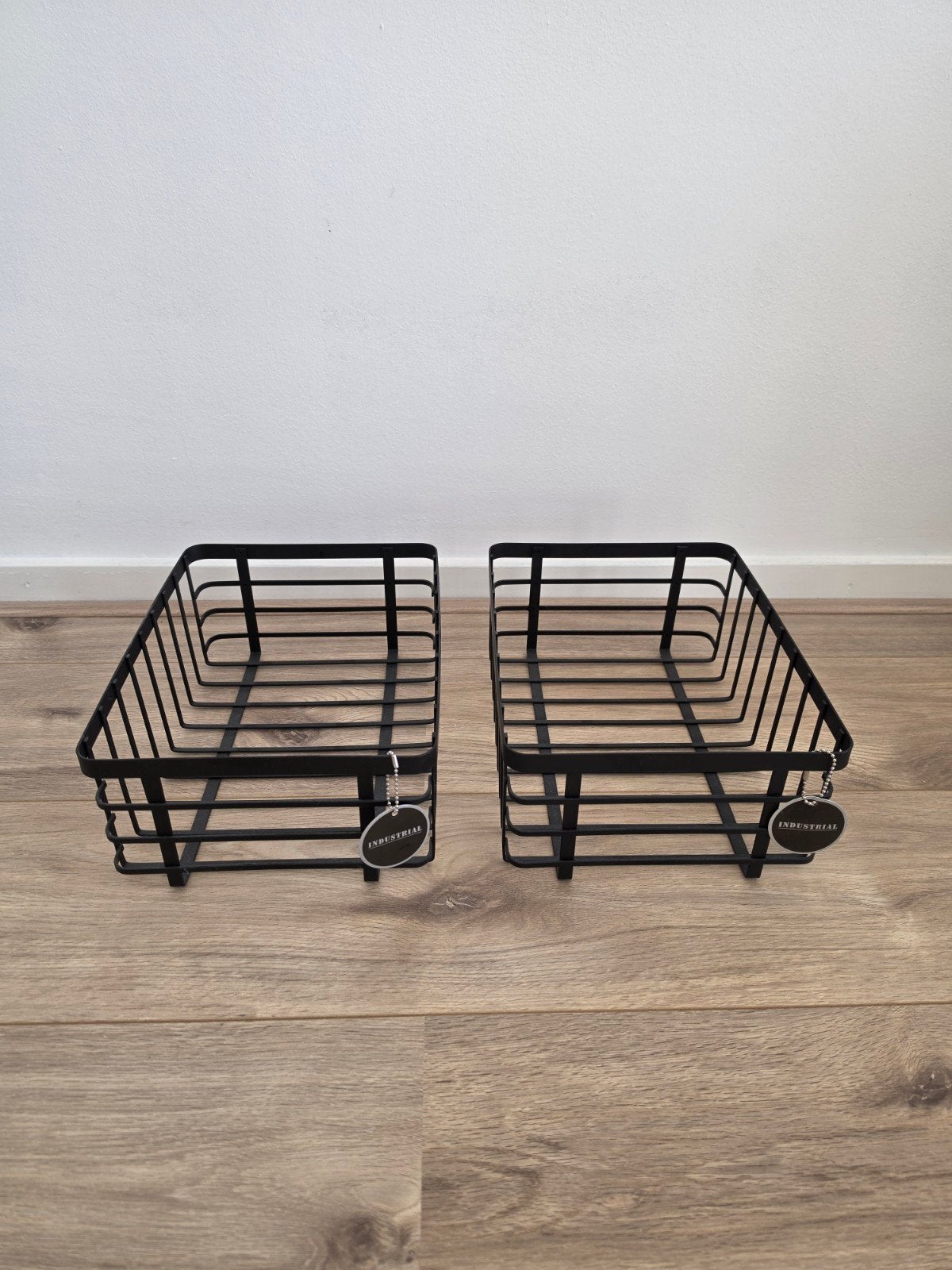 Zwart metalen draad manden opbergmanden nieuw met labels, Huis en Inrichting, Mand, Nieuw, Ophalen of Verzenden, Metaal