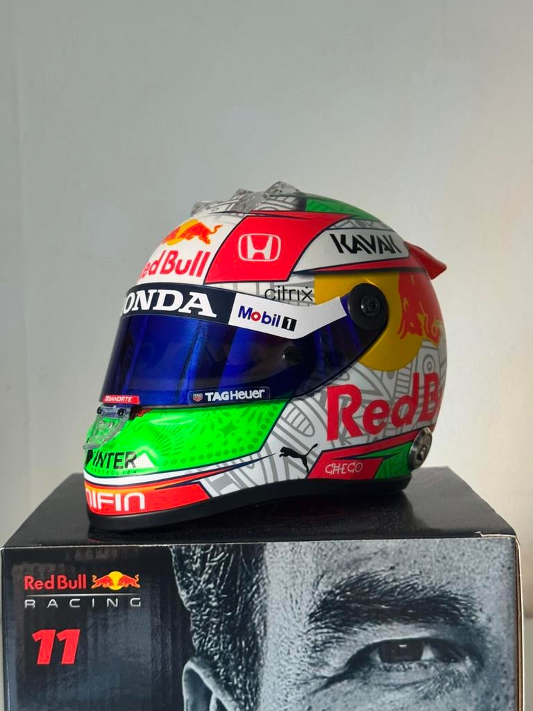 Helm Sergio Perez GP Mexico 2021 schaal 1:2, Verzenden, Zo goed als nieuw, Formule 1
