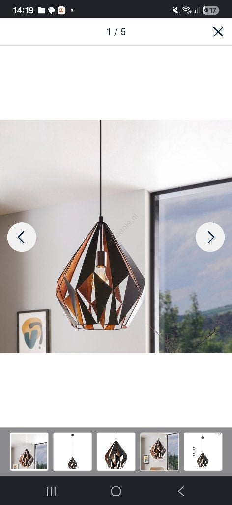 Moderne hanglamp - eglo, Ophalen, E27 (groot), Zo goed als nieuw, Metaal