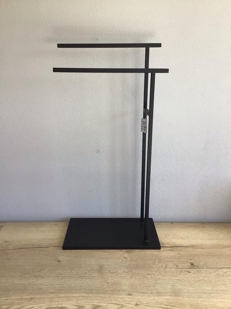 Zwart metalen handdoekrek - Modern design, Ophalen, Zo goed als nieuw