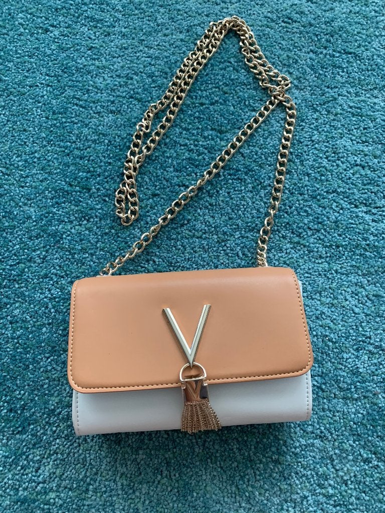 Valentino beige wit schoudertas Ranma crossbody tas 4x17x11, Ophalen of Verzenden, Nieuw, Beige, Leer