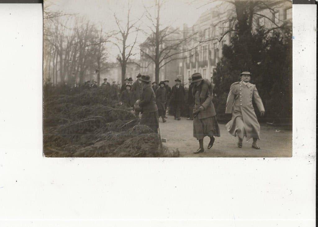 Den Haag Lange Voorhout  Koningin zoekt kerstboom uit, Ophalen of Verzenden, Voor 1920, Ongelopen, Zuid-Holland