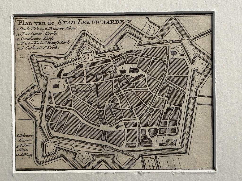 1750 - Leeuwarden - Friesland - P0891-01, Antiek en Kunst, Kunst | Etsen en Gravures, Ophalen of Verzenden, Ets, 1700 - 1799