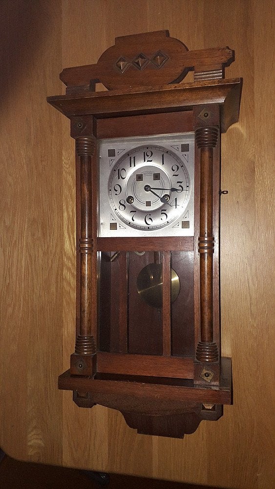 Regulateur klok, Ophalen of Verzenden, Gebruikt, Analoog, Wandklok