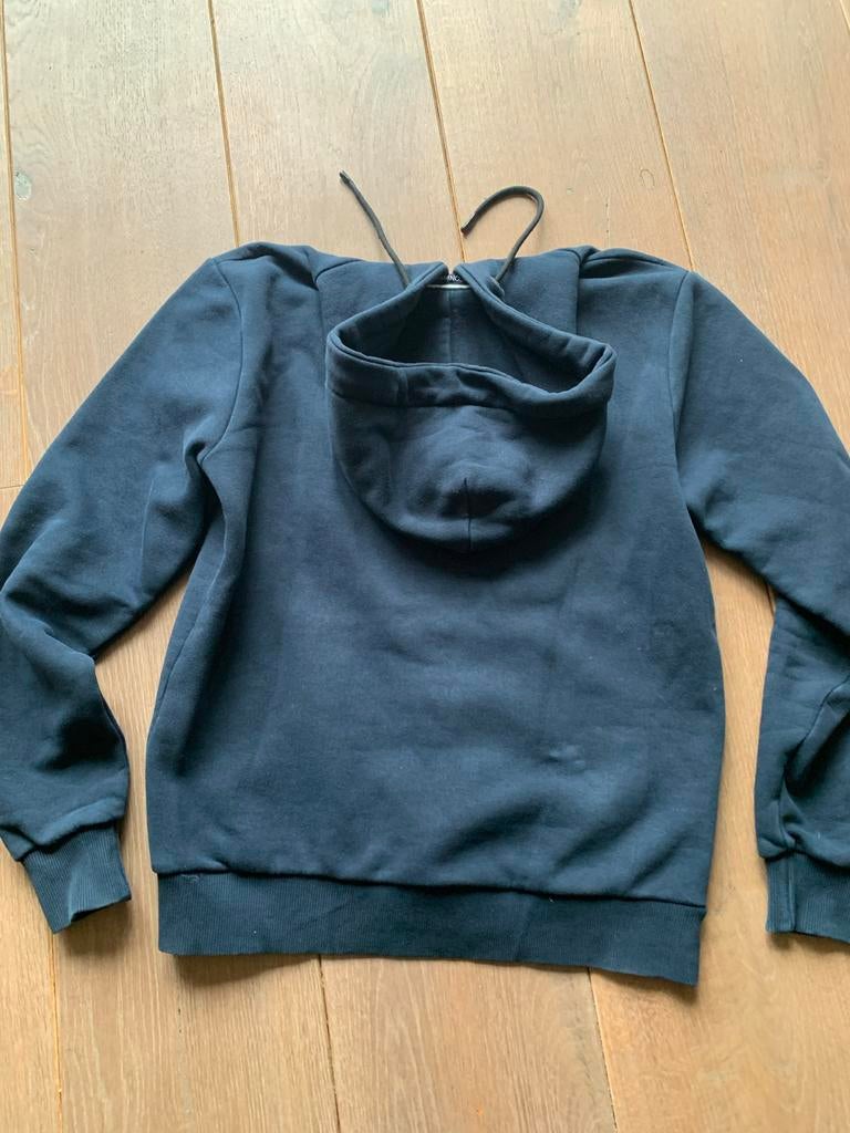 Donkerblauwe hoodie met 'CONFIRM Your Life' opdruk, Ophalen of Verzenden, Gedragen, Maat 48/50 (M), Blauw