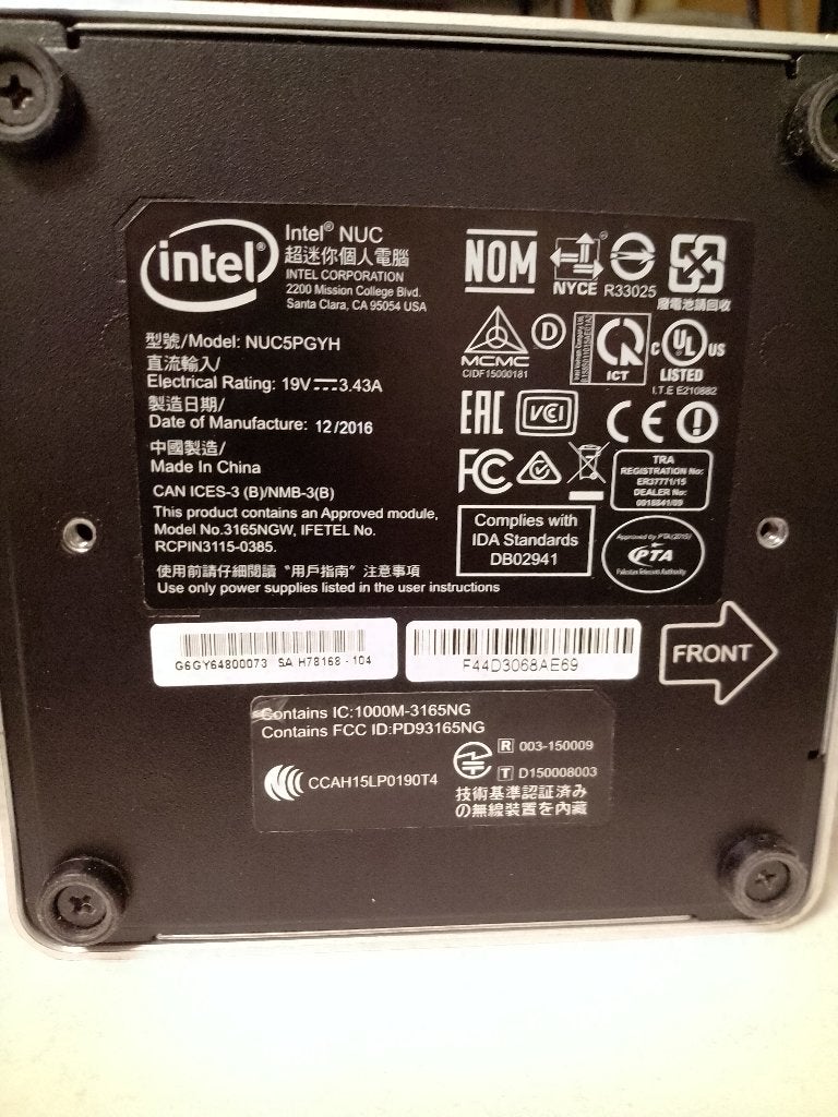 NUC intel mini pc, Gebruikt, Intel NUC, Ophalen of Verzenden, SSD