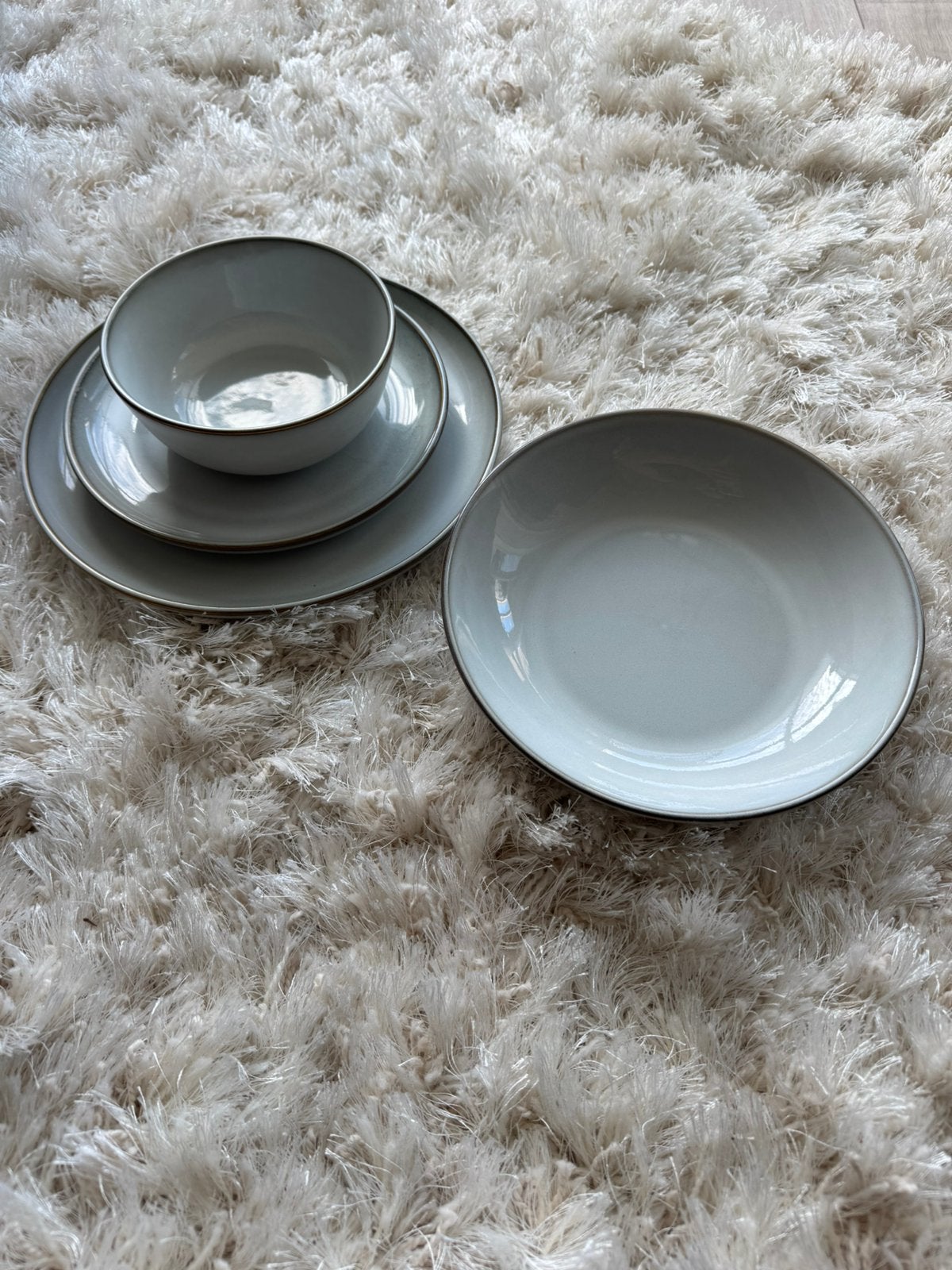 32 delig servies Gladelig grijs, Ophalen, Zo goed als nieuw, Bord(en), Overige stijlen
