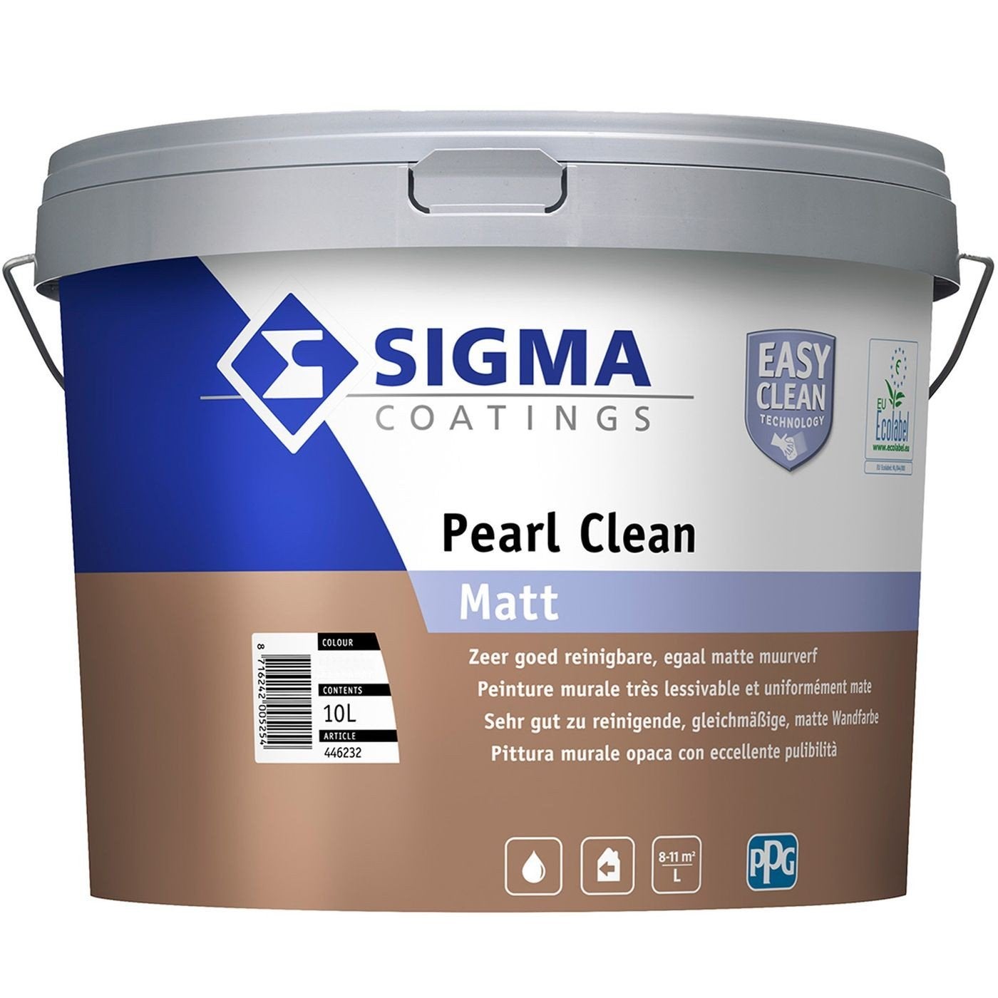 Sigma Pearl Clean Matt Muurverf 10L - RAL 9016, Ophalen, Wit, Nieuw, Verf