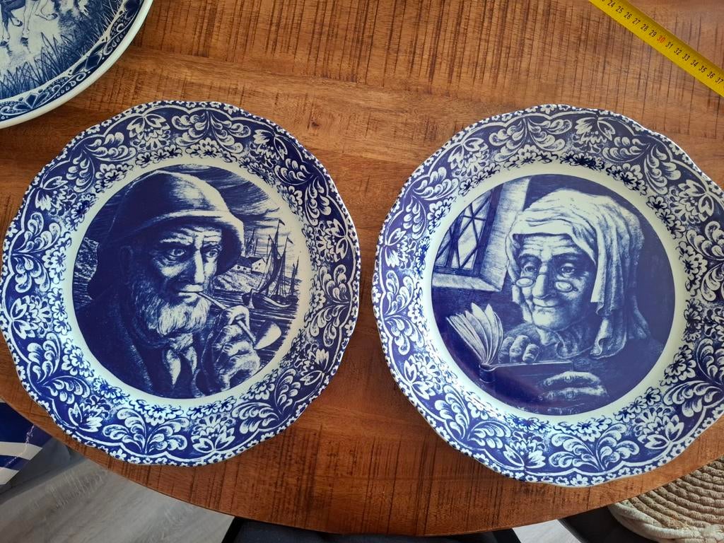 Delfts Blauw Wandborden - Boeren Echtpaar, Ophalen