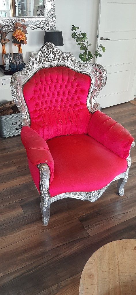 fauteuil stoel barok roze, Ophalen