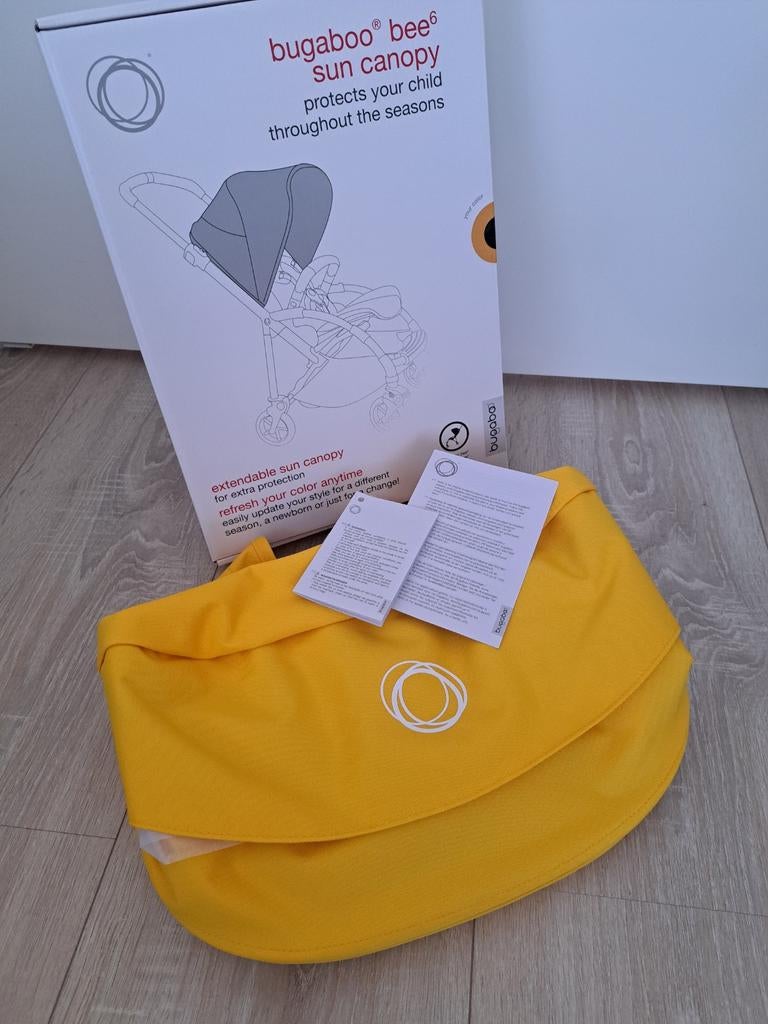 NIEUW. Bugaboo Bee 6 zonnekap - Lemon yellow, Ophalen of Verzenden, Nieuw, Zonnekap