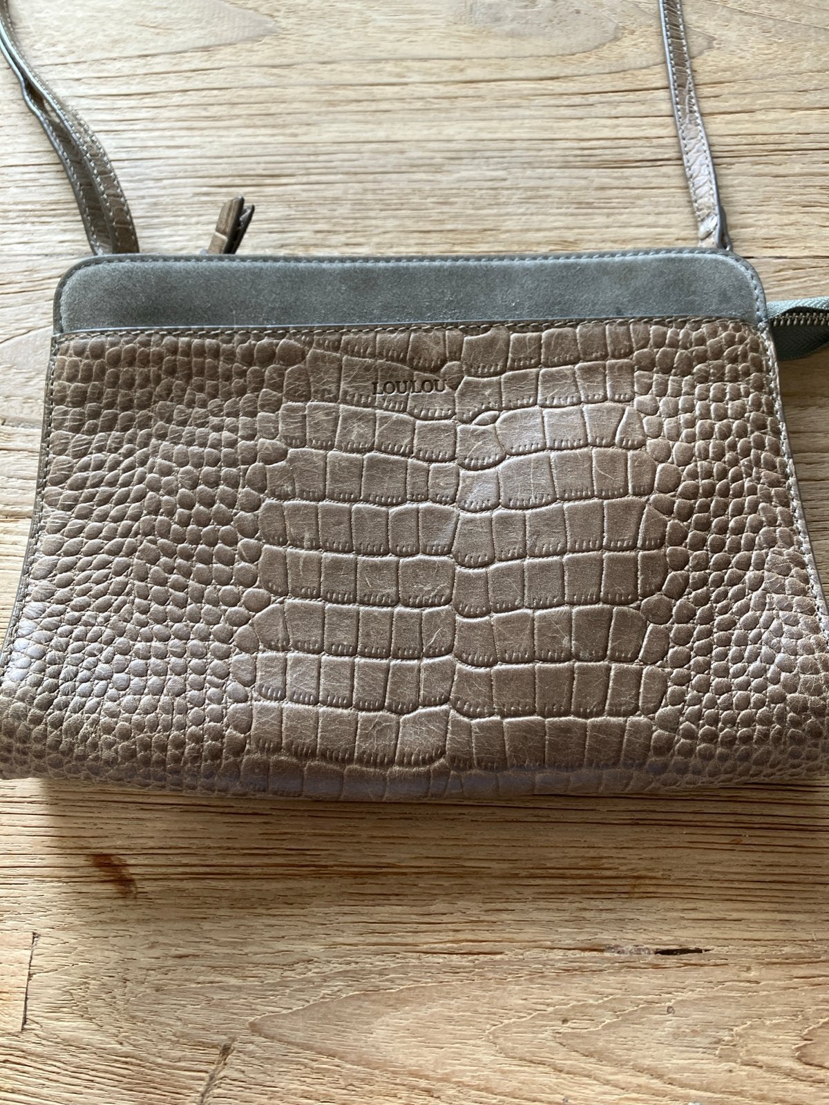 Loulou taupe /grijs crossbody-schoudertas, Verzenden, Gebruikt, Grijs, Schoudertasje