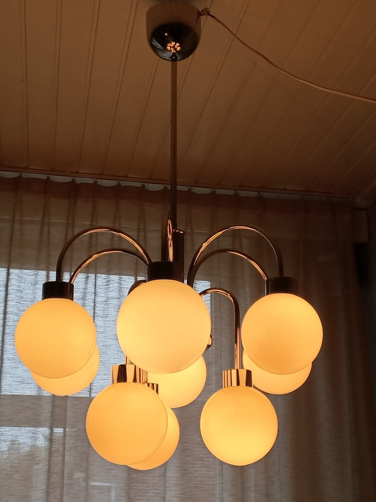 Space Age kroonluchter | Gaetano Sciolari design, Ophalen, E14 (klein), Vintage space age spoetnik postmodern art deco nouveau sciolari
