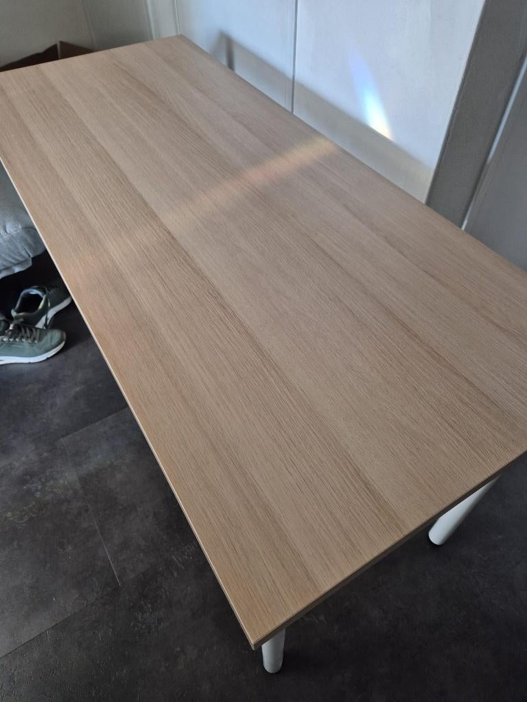 LAGKAPTEN Bureau, wit gelazuurd eikenpatroon, 120x60 cm, Ophalen, Gebruikt