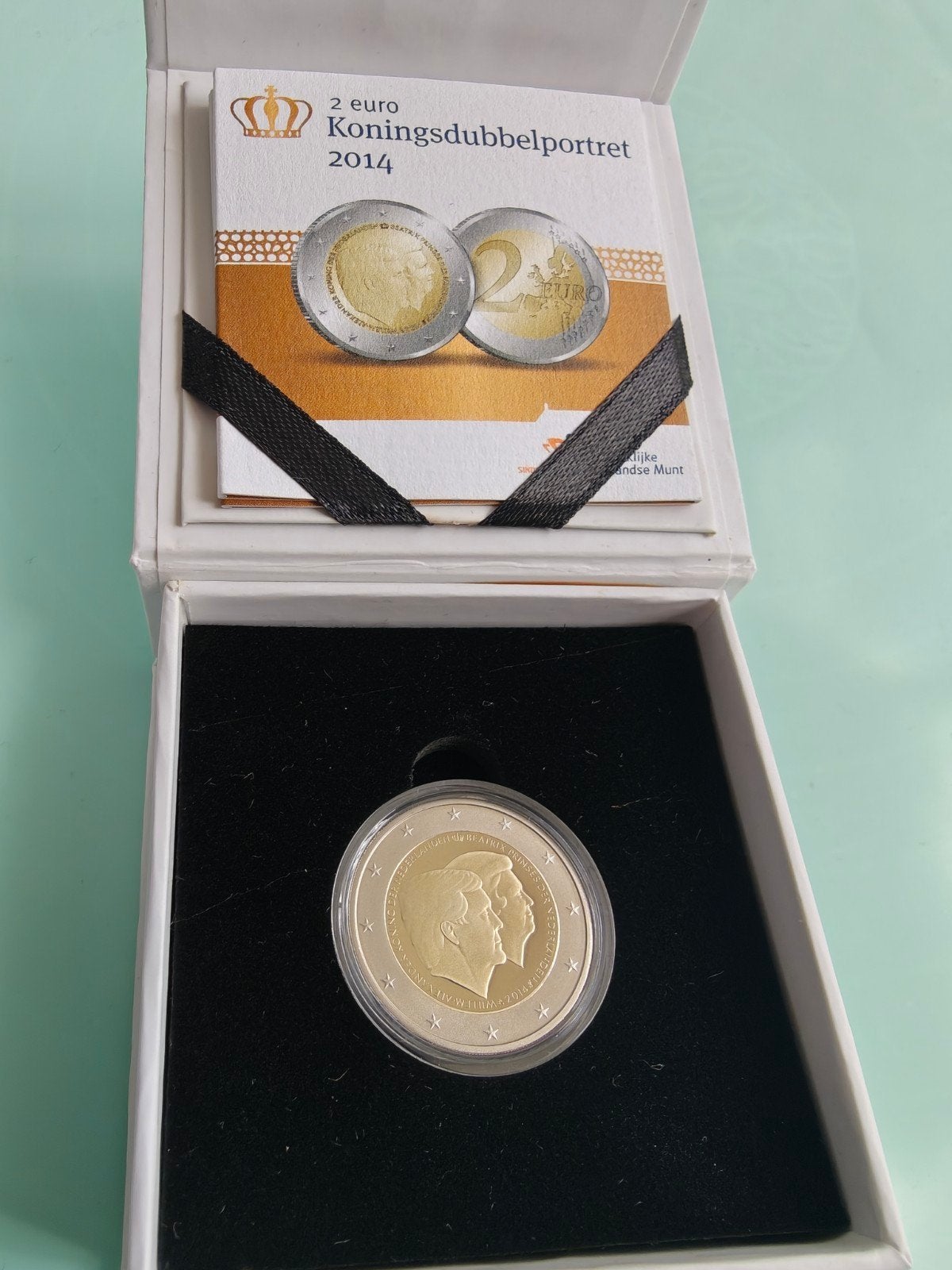 2 Euro Koningsdubbelportret 2014 Proof in originele doos, Ophalen of Verzenden, Koningin Beatrix, Euro's
