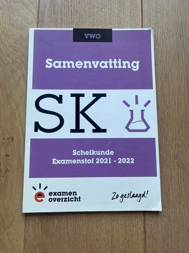 Examenoverzicht Samenvatting Scheikunde VWO, Ophalen of Verzenden, Zo goed als nieuw, VWO, Scheikunde