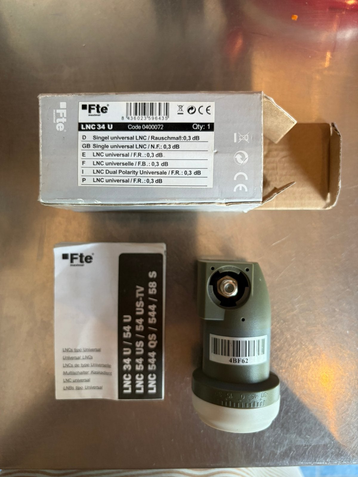 Fte maximal LNC 34 U – Universele Single LNB (Nieuw in doos), Ophalen of Verzenden, Nieuw, (Schotel)antenne-accessoires, Overige merken