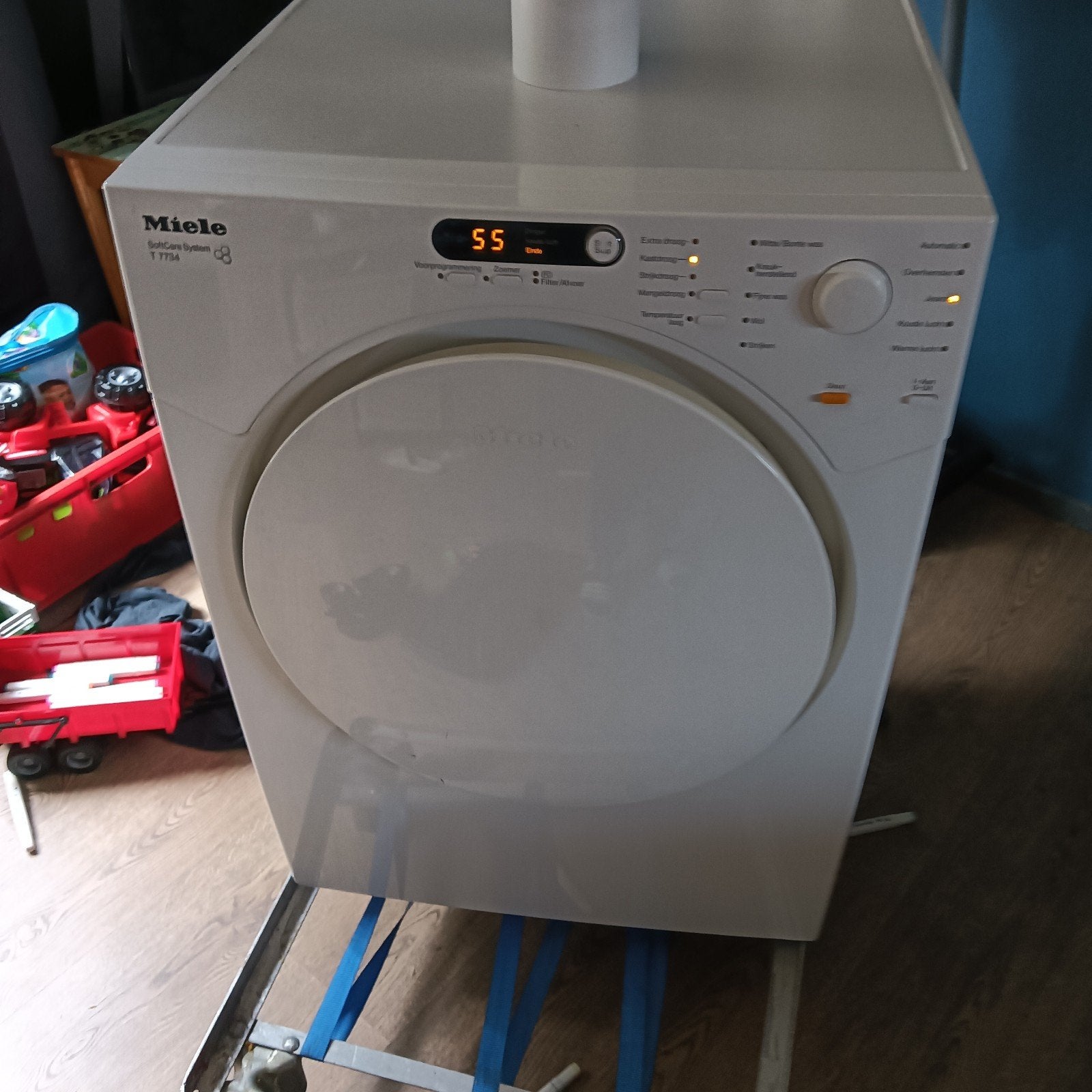 Miele afvoer droger in goede staat!, Witgoed en Apparatuur, Wasdrogers, Ophalen, 6 tot 8 kg, Gebruikt, Luchtafvoer