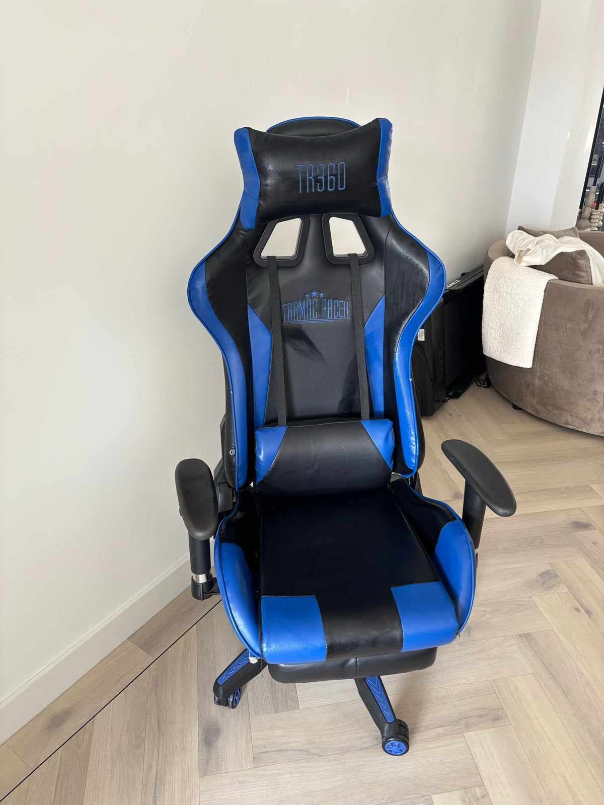 Tarmac Racer TR360 Gaming Bureaustoel - Blauw/Zwart, Ophalen, Gebruikt, Blauw, Gaming bureaustoel