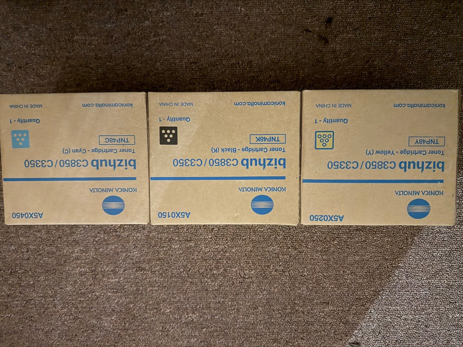 Konica Minolta bizhub C3850/C3350 Toner Cartridges (3 stuks), Computers en Software, Ophalen of Verzenden, Nieuw, Toner