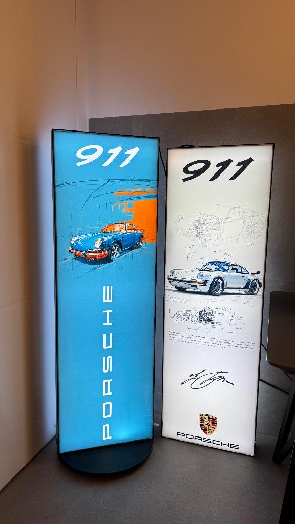Porsche led lichtbakken leuk voor in de garage of mancave, Ophalen, Gebruikt, Auto's