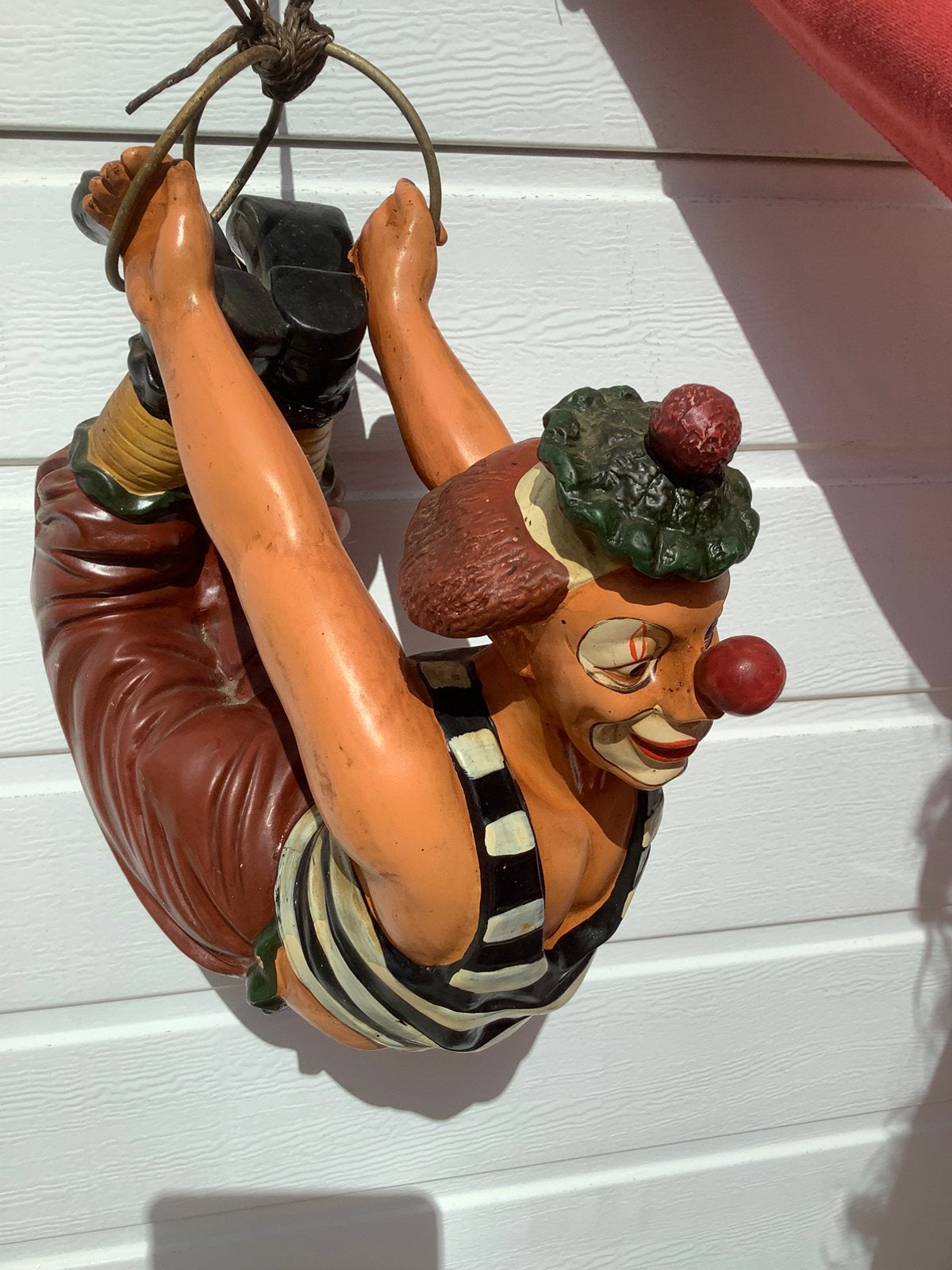 Hangende clown acrobaat in ringen, Verzamelen, Ophalen of Verzenden, Gebruikt, Overige typen