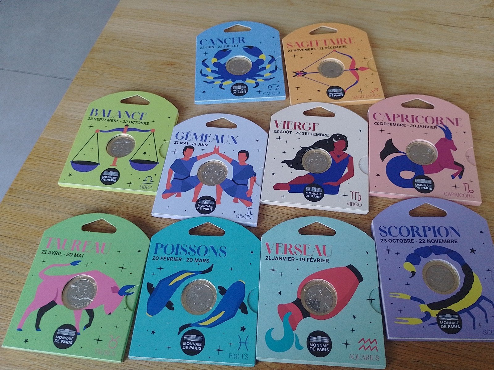5 euro munten Frankrijk sterrenbeeld, Ophalen of Verzenden, Frankrijk, 5 euro, Setje
