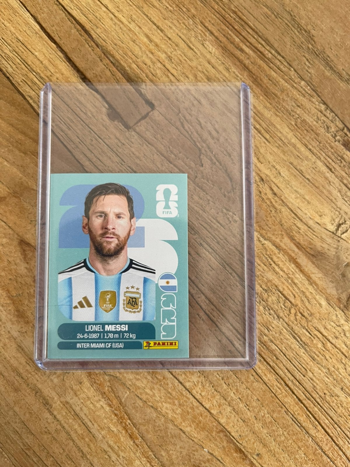 Lionel Messi Panini WK 2026 Argentinie, Hobby en Vrije tijd, Stickers en Plaatjes, Ophalen of Verzenden, Zo goed als nieuw, Sticker