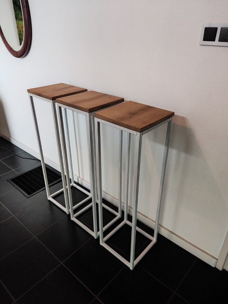 Luxe wit staal sokkel met eiken of mango! Alles handgemaakt, 6065ch 7, Segers houtwerken, Bartsegers@gmail.com, Nieuw