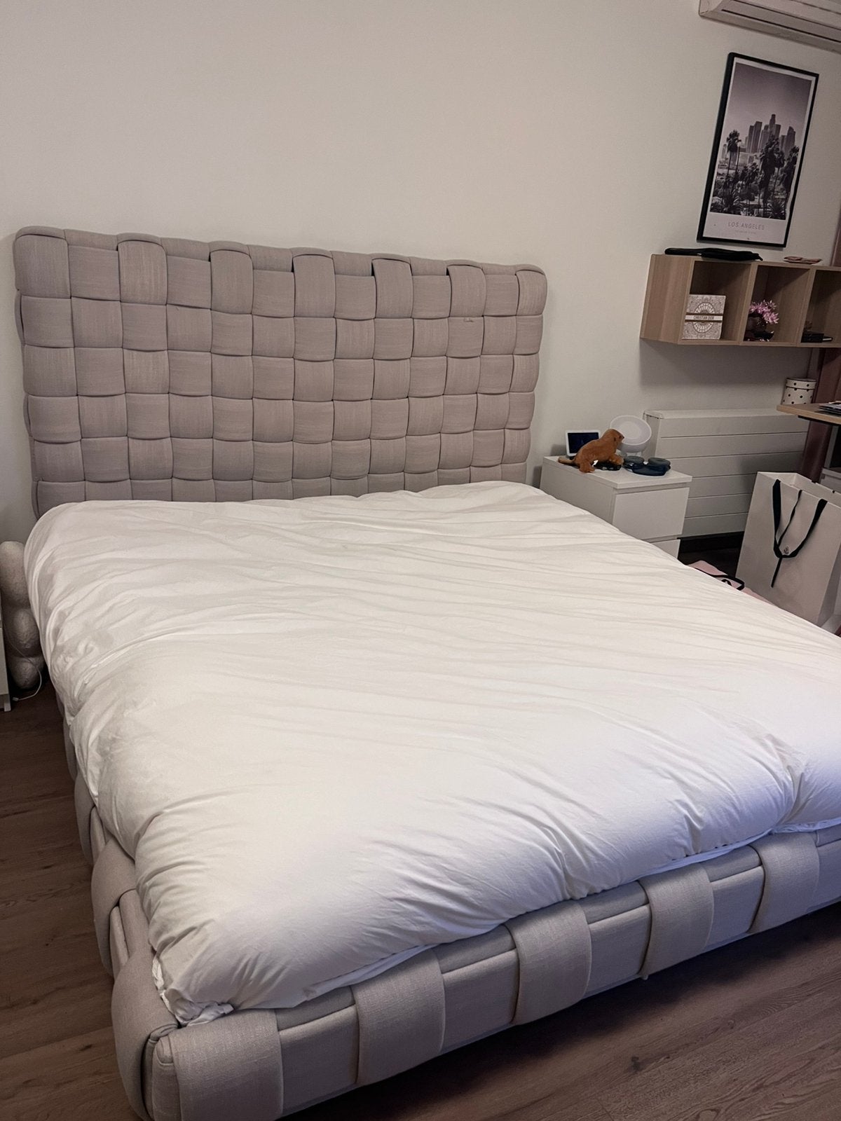 Riviera maison linen bedframe fabulous flax, Ophalen, Gebruikt, Beige, Tweepersoons