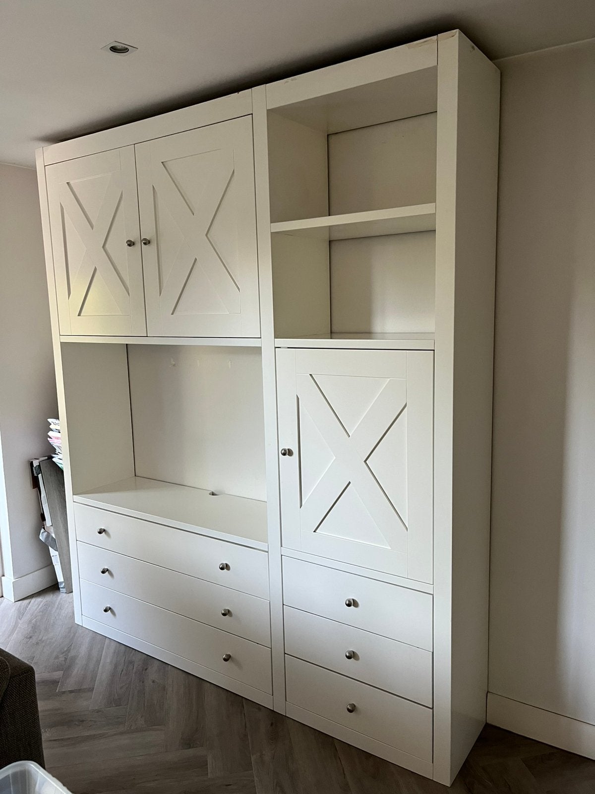 Witte tv kast, MDF, 200,5 x 233 cm, Ophalen, Gebruikt, 200 cm of meer, 150 tot 200 cm