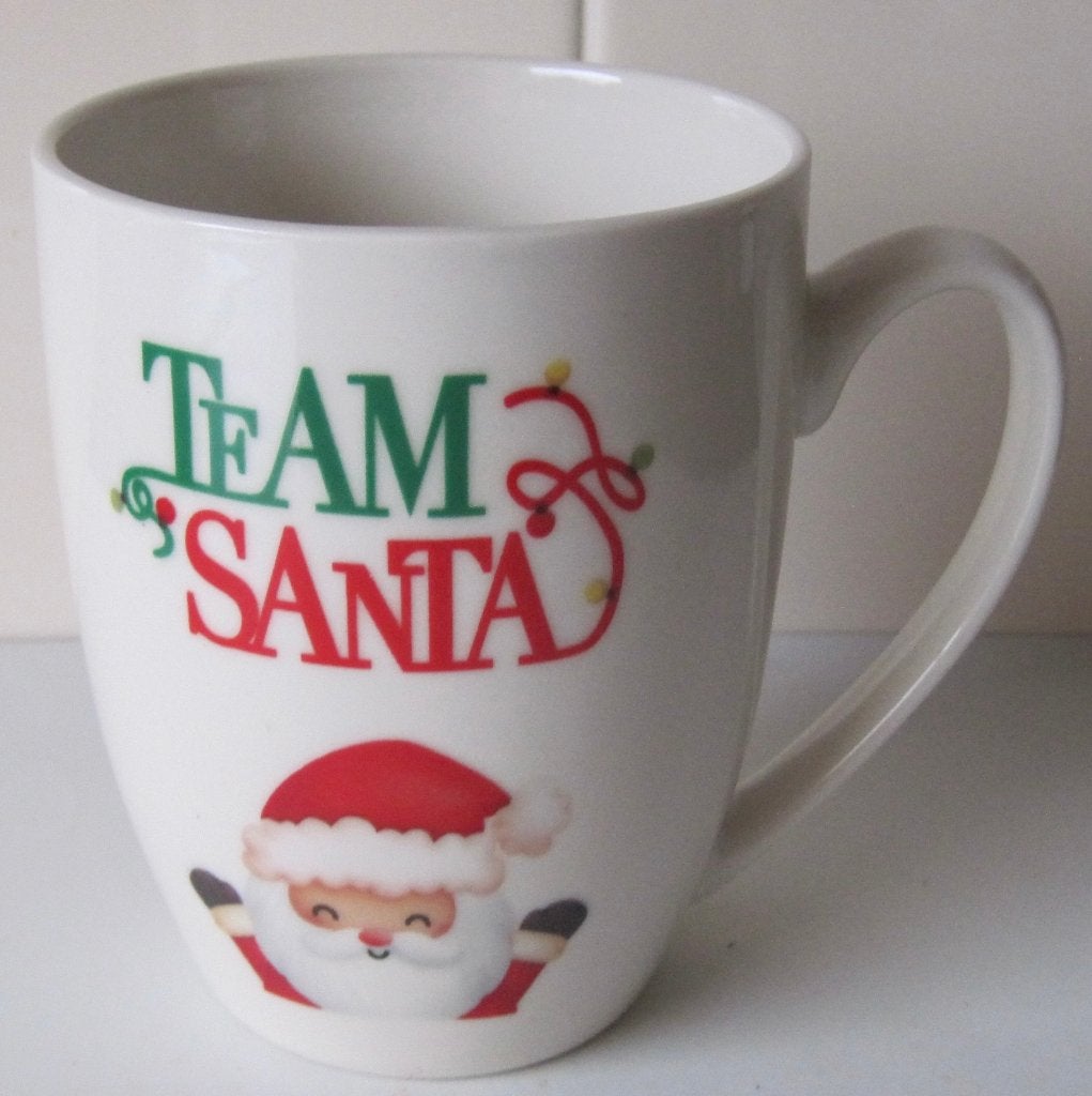 kerst beker - Team Santa - ontwerp Becky's, Ophalen of Verzenden, Zo goed als nieuw