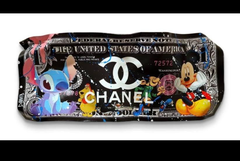 kunstwerk:Stitch Dollar (mickey mouse), Antiek en Kunst, Kunst | Schilderijen | Modern, Ophalen of Verzenden