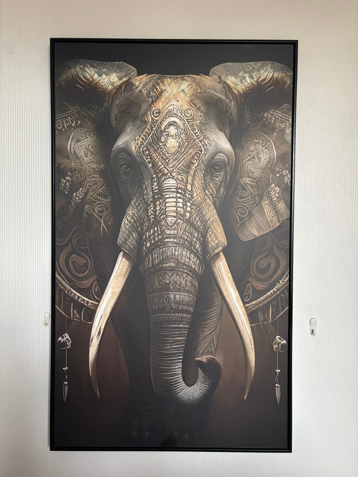 Zgan Prachtige canvas olifant 118 x 70 cm, Antiek en Kunst, Ophalen, Dieren