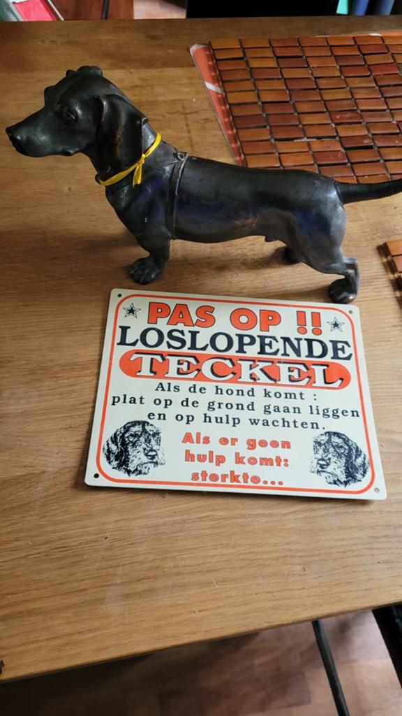 Bronzen teckel  30 cm, Verzamelen, Ophalen of Verzenden, Dier