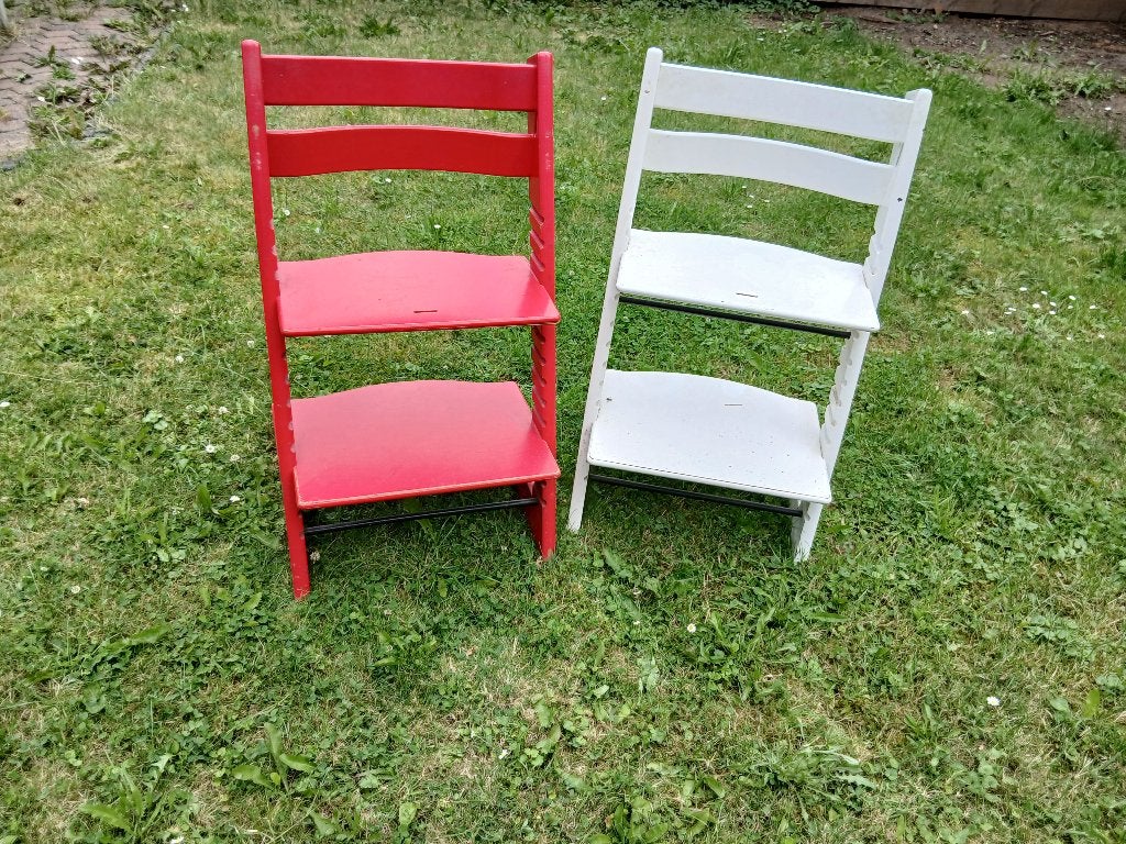 stokke tripp trapp rood en wit, Kinderen en Baby's, Kinderstoelen, Ophalen, Gebruikt, Overige typen