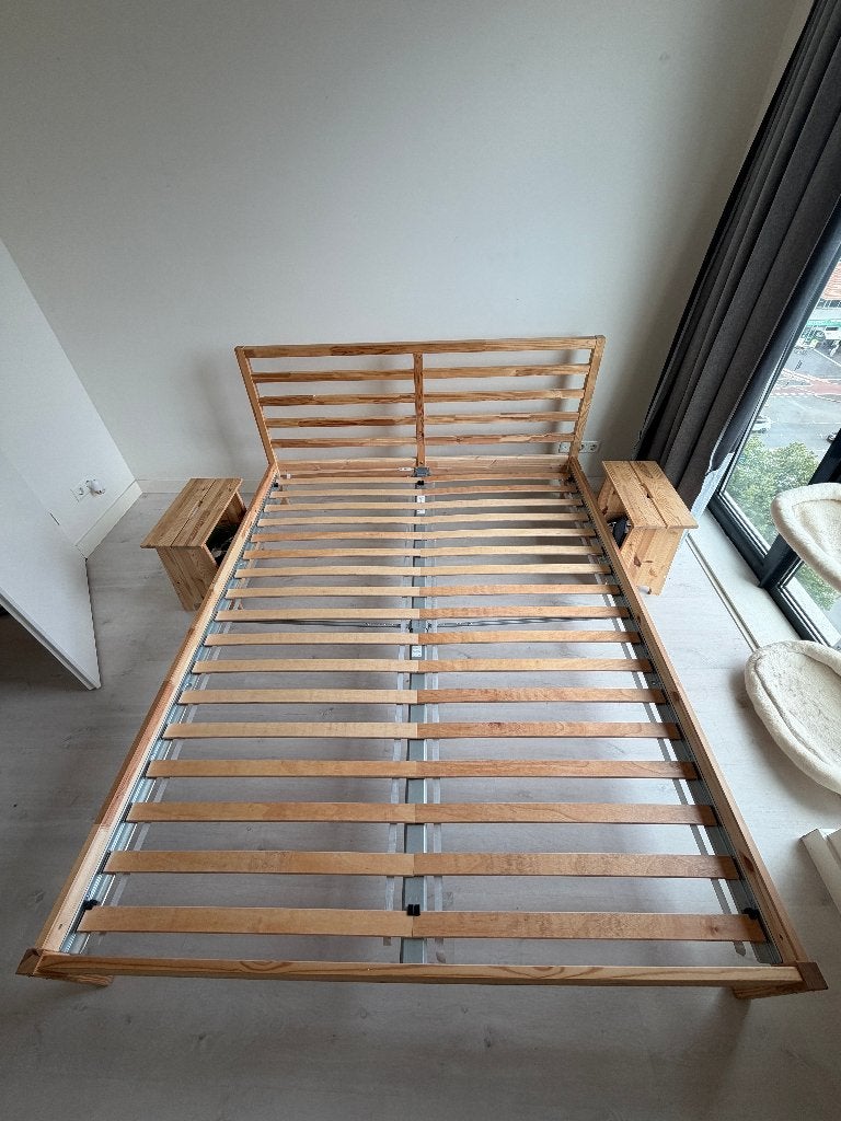 IKEA Bed Frame + 2 Matching Bedside Tables, Ophalen, Minder dan 45 cm, Zo goed als nieuw, Minder dan 55 cm