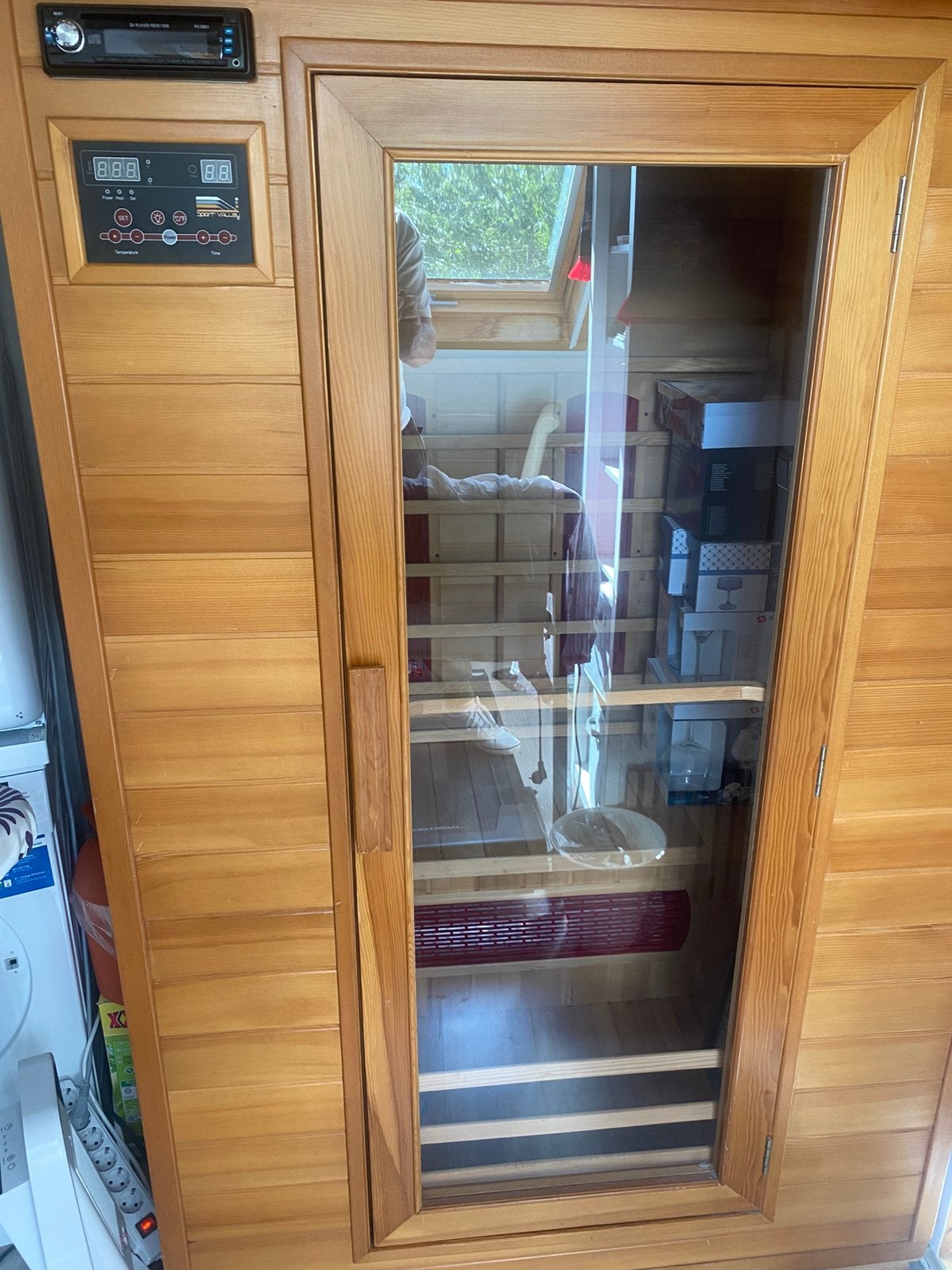 In nieuwstaat verkerende infrarood sauna voor 2 personen, Sport en Fitness, Ophalen, Zo goed als nieuw, Complete sauna