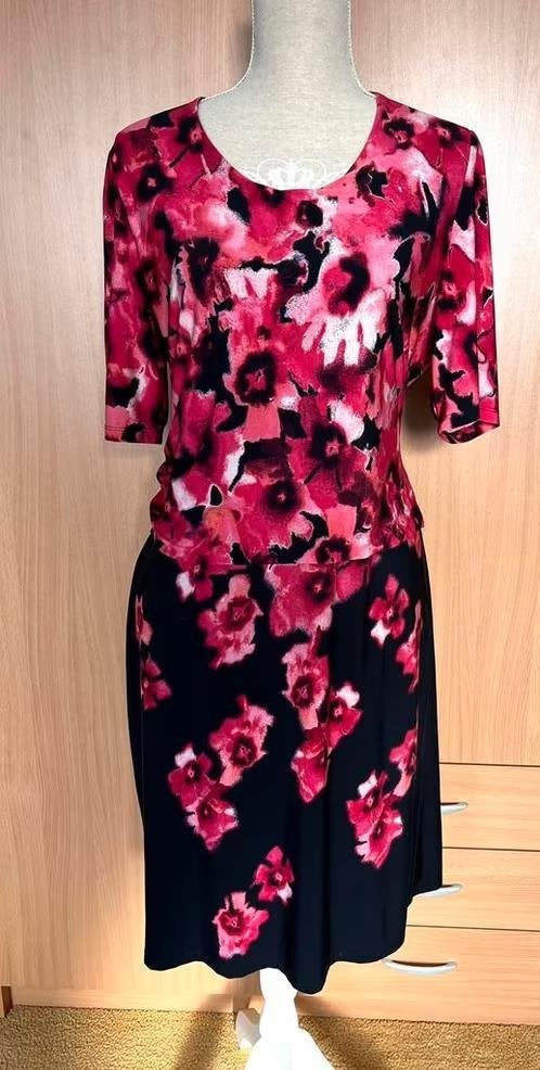 Gerry Weber blauw/roze jurk maat 44[v], Overige kleuren, Maat 42/44 (L), Ophalen of Verzenden, Zo goed als nieuw