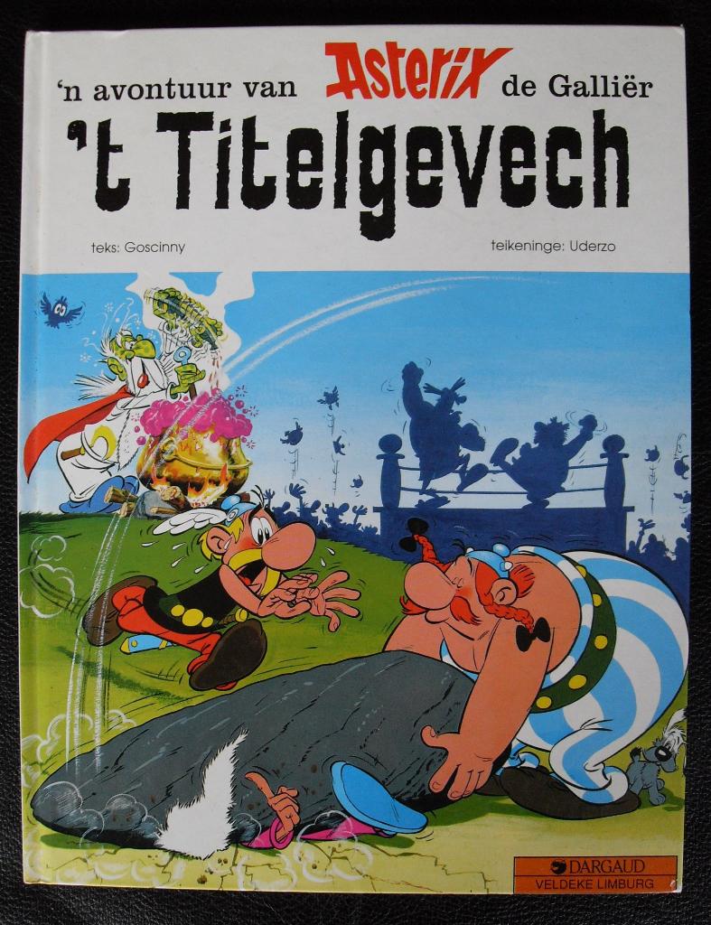 Asterix 'T Titelgevech Limburgs Dialect Album, Eén stripboek, Ophalen of Verzenden, Zo goed als nieuw, Goscinny & Uderzo