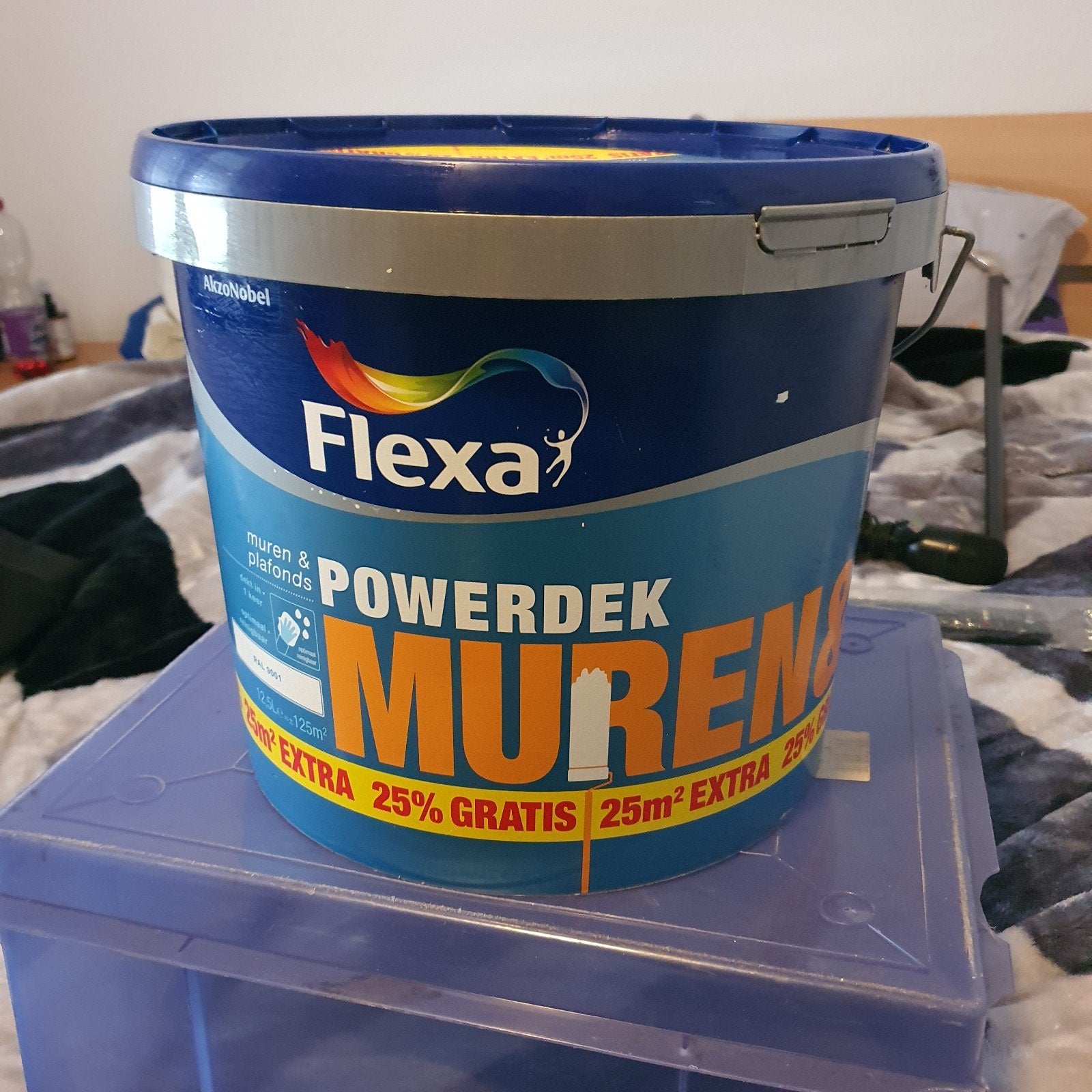 Flexa Powerdek Muren en Plafonds Muurverf Wit 12,5L, Ophalen