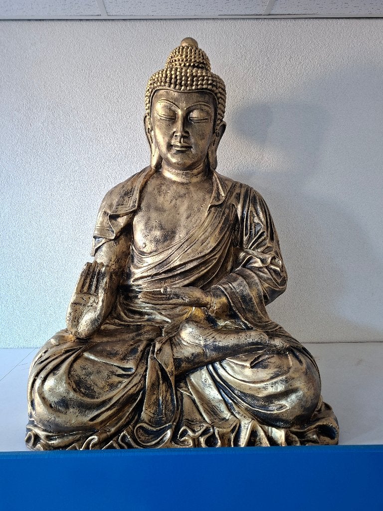 Boeddha antiek goud zeer groot 115cm, Ophalen, Nieuw, Steen