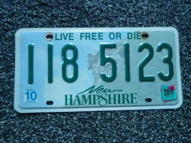 Kentekenplaat licenseplate New Hampshire 2018 USA, Verzenden, Gebruikt, Auto's