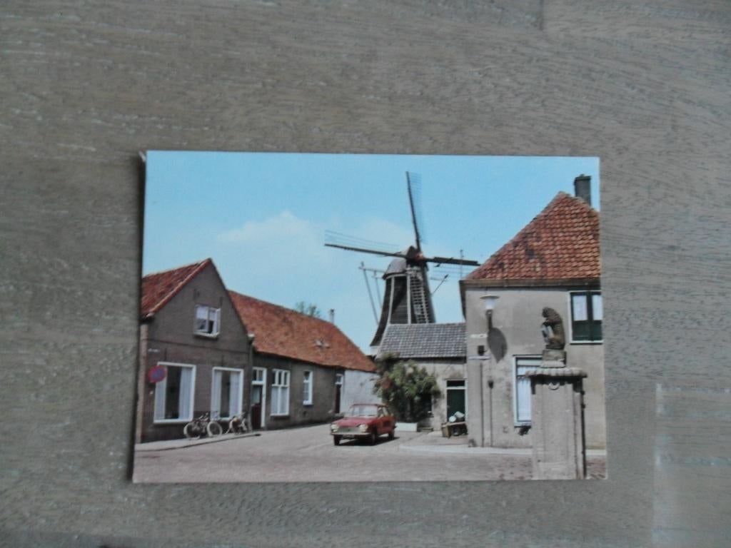 Hattem-stadspomp met molen de Fortuin/auto, Verzenden, 1980 tot heden, Ongelopen, Gelderland