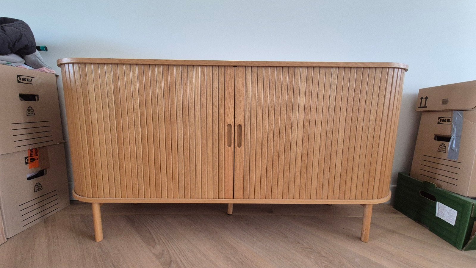 Jysk Lygvig Dressoir 160cm Eikenhout, Ophalen, Met deur(en), Modern, Scandinavisch, 150 tot 200 cm