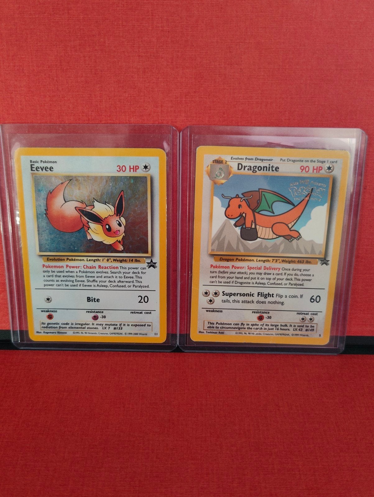 Pokemon kaarten Eevee Promo Holo & Dragonite Promo Holo 1999, Ophalen of Verzenden