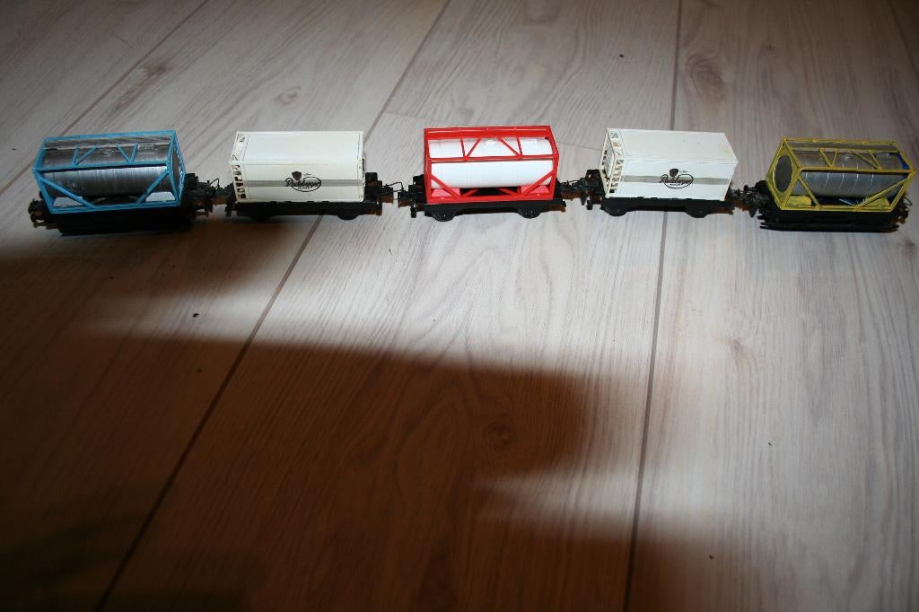 trix express container wagons, Gebruikt, Gelijkstroom, Trix, Wagon