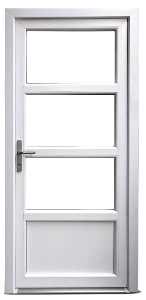Kunststof Buitendeur 3/4 Glas Buiten B98 H204cm Wit, Niet ingevuld, Kunststof, 80 tot 100 cm, Niet ingevuld