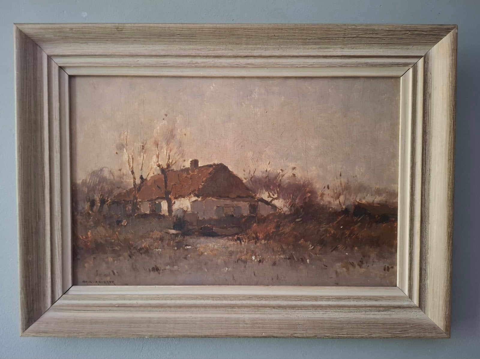 Aris Knikker - Hollands Landschap met Boerderij, Antiek en Kunst, Ophalen, Paneel, Nederlandse school, Landschap