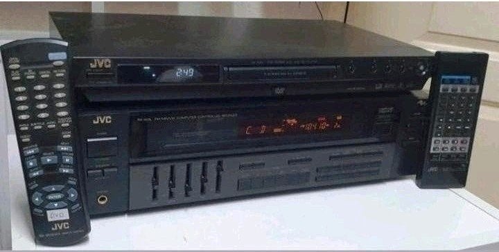 Jvc set receiver rx-403l + gratis cd dvd speler xv-n30, Ophalen of Verzenden, JVC